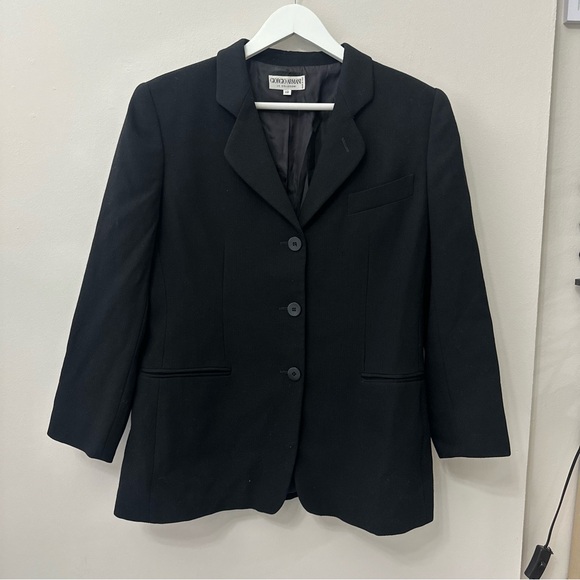Vintage Giorgio Armani Black Wool Blazer - Picture 6 of 7